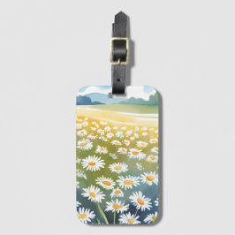 Etiqueta De Bagagem Campo de Margaridas | Pintura Floral de Prado de F