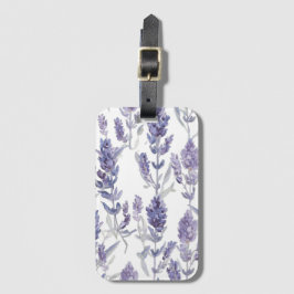 Etiqueta De Bagagem Campos de Lavanda | Padrão de Flor de Aquarela Rox