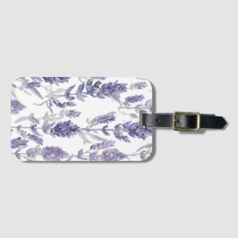 Etiqueta De Bagagem Campos de Lavanda | Padrão de Flor de Aquarela Rox