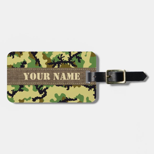 Etiqueta De Bagagem Camuflagem florestal (Frente Horizontal)