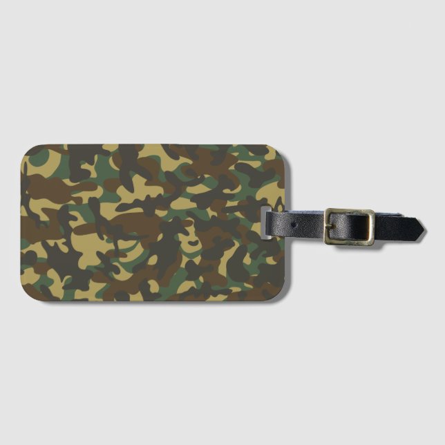 Etiqueta De Bagagem Camuflagem florestal (Frente Horizontal)