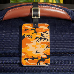 Etiqueta De Bagagem Camuflagem Laranja, Militar, Exército