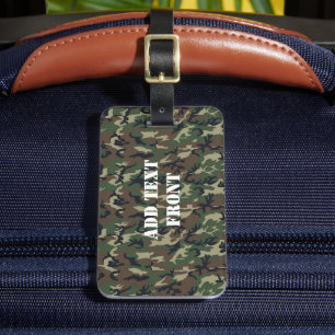 Etiqueta De Bagagem Camuflagem Militar Woodland