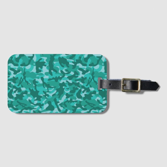 Etiqueta De Bagagem Camuflagem Persa Azul (Frente Horizontal)