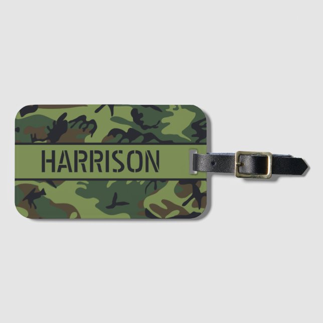 Etiqueta De Bagagem Camuflagem Personalizada (Frente Horizontal)