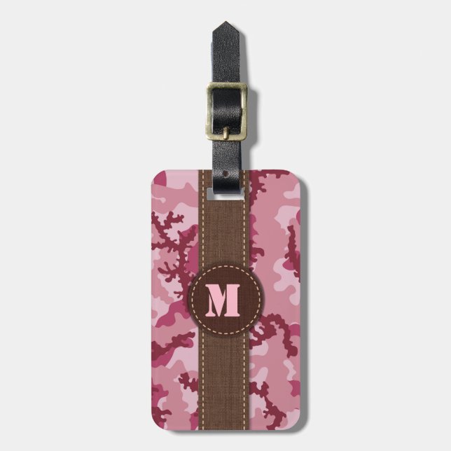 Etiqueta De Bagagem Camuflagem rosa (Frente Vertical)