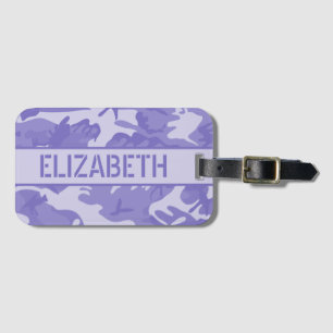 Etiqueta De Bagagem Camuflagem Roxa Personalizada