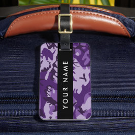 Etiqueta De Bagagem Camuflagem Roxa Seu Nome Personalize