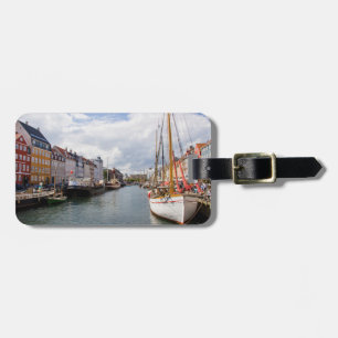 Etiqueta De Bagagem Canal com Barcos Copenhague