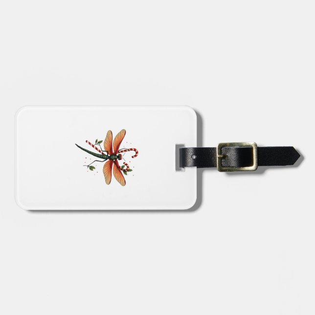 Etiqueta De Bagagem Candy Cane Dragonfly (Frente Horizontal)