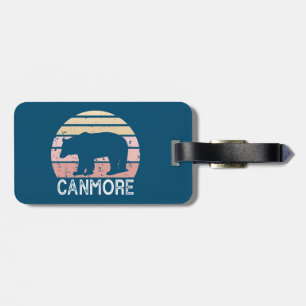 Etiqueta De Bagagem Canmore Alberta Urso Retro
