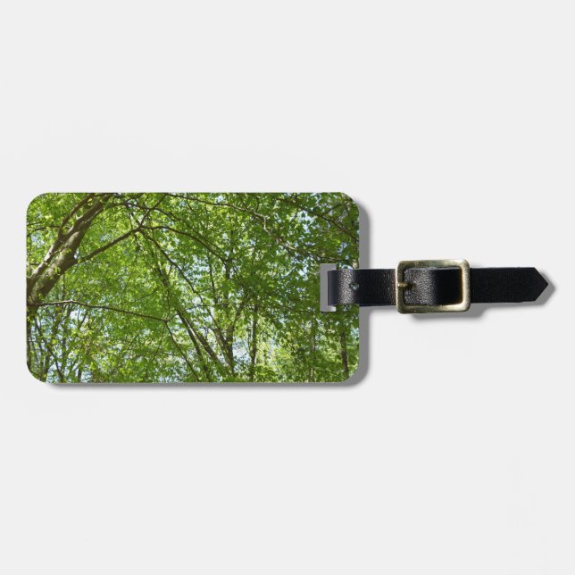 Etiqueta De Bagagem Canopia de Primavera deixa cena ecológica (Frente Horizontal)