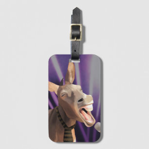 Etiqueta De Bagagem Cantando Engraçado Fazenda Donkey Animal Purple Fu