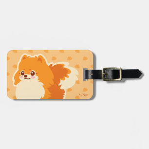 Etiqueta De Bagagem Cão bonito Kawaii Pomeranian