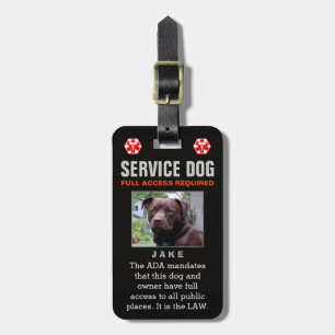 Etiqueta De Bagagem Cão do serviço - acesso total preto crachá exig