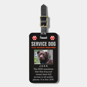 Etiqueta De Bagagem Cão do serviço - acesso total preto crachá exigido