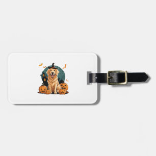 Etiqueta De Bagagem cão no halloween engraçado