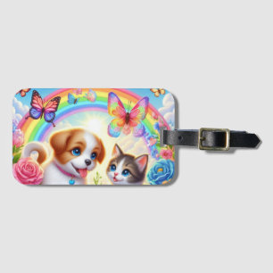 Etiqueta De Bagagem Cãozinho/cachimbo/arco-íris de gatinho