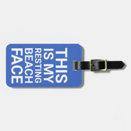 Etiqueta De Bagagem Cara de descanso na praia engraçada | Viagens Azui