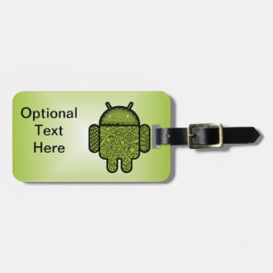 Etiqueta De Bagagem Caráter de porta de bolhas para o robô Android