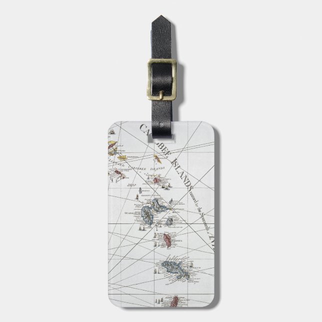 ETIQUETA DE BAGAGEM CARIBE: MAP, 1775 (Frente Vertical)