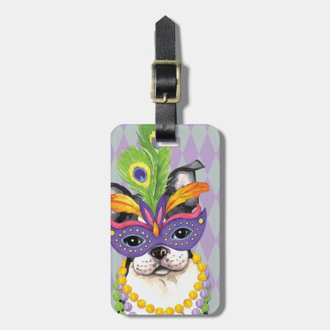 Etiqueta De Bagagem Carnaval Boston Terrier (Frente Vertical)