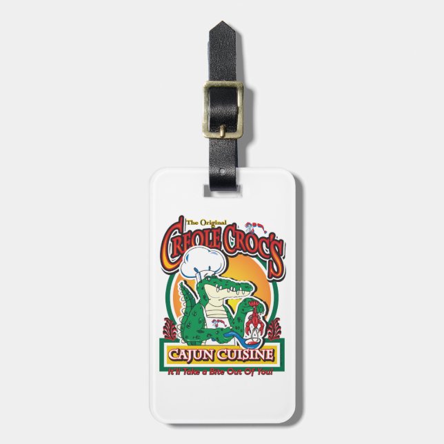Etiqueta De Bagagem Carnaval Cajun Crocodilo (Frente Vertical)