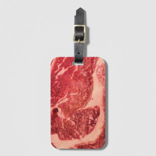Etiqueta De Bagagem Carne Vermelha Crua Premium Foto Macro de Bife M