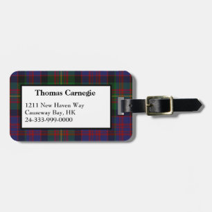 Etiqueta De Bagagem Carnegie Tartan Xadrez Bagagem