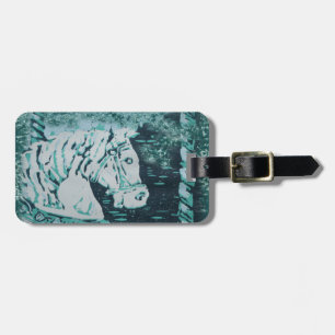 Etiqueta De Bagagem Carousel Horse Aquamarine