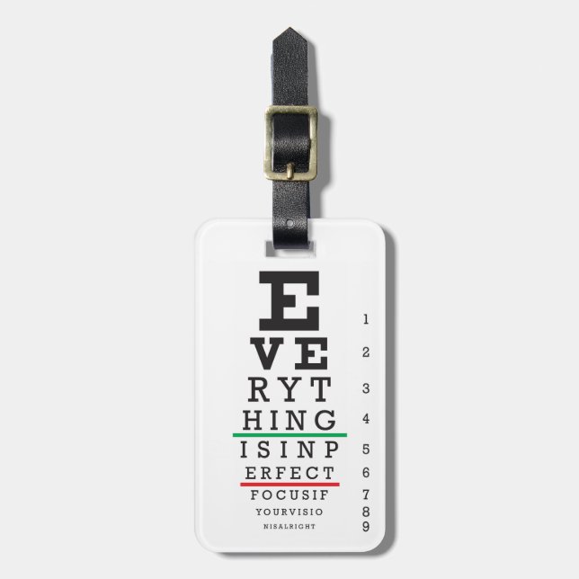 Etiqueta De Bagagem Carta de olho da optometria (Frente Vertical)