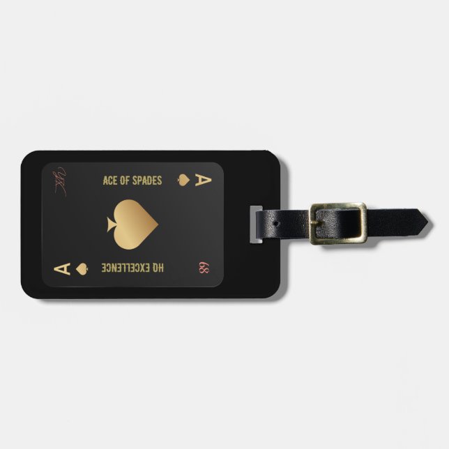 Etiqueta De Bagagem Cartão de jogar, ás de espadas (Frente Horizontal)