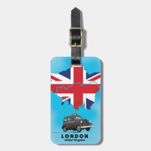 Etiqueta De Bagagem Cartaz de viagem com mapa ilustrado de Londres