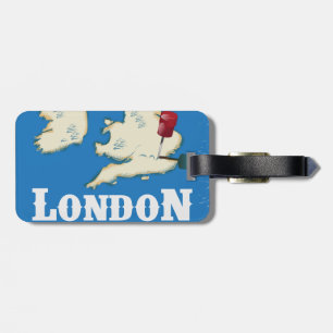 Etiqueta De Bagagem Cartaz de Viagem Londres Antiga, Inglaterra