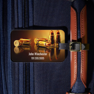 Etiqueta De Bagagem Cartidges dourado personalizado
