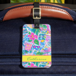 Etiqueta De Bagagem Cartões Postais de Praia Tropical Personalizados
