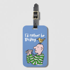 Etiqueta De Bagagem Cartoon Bird Watcher & Bird
