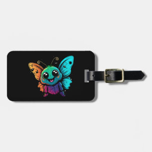 Etiqueta De Bagagem cartoon-borboleta-com-borboleta-sua-cabeça