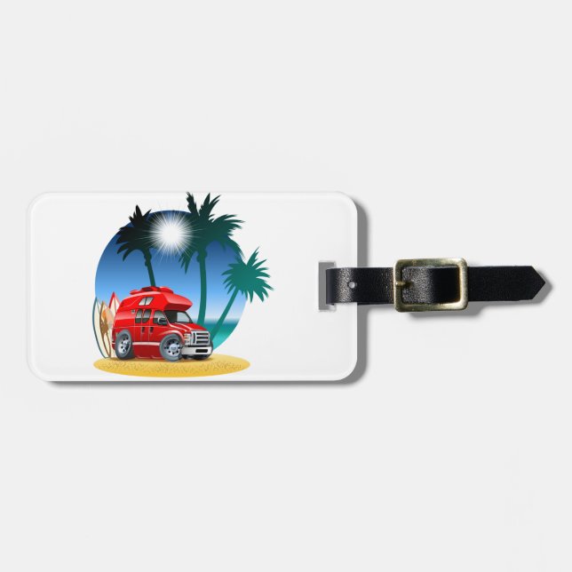 Etiqueta De Bagagem Cartoon Camper (Frente Horizontal)