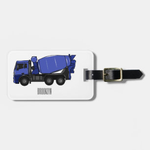 Etiqueta De Bagagem Cartoon de caminhão de transporte misto em betão