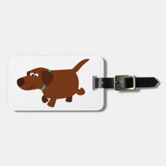 Etiqueta De Bagagem Cartoon de chocolate Labrador Bagagem