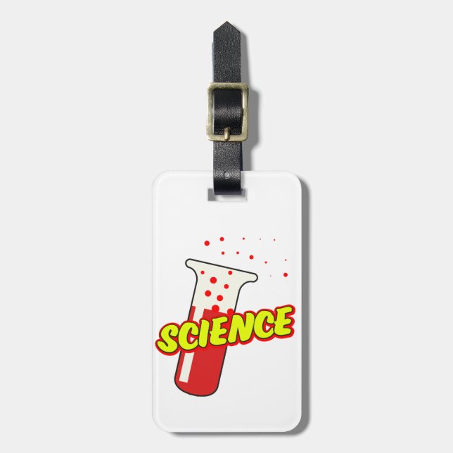 Etiqueta De Bagagem Cartoon do Science Flask (Frente Vertical)