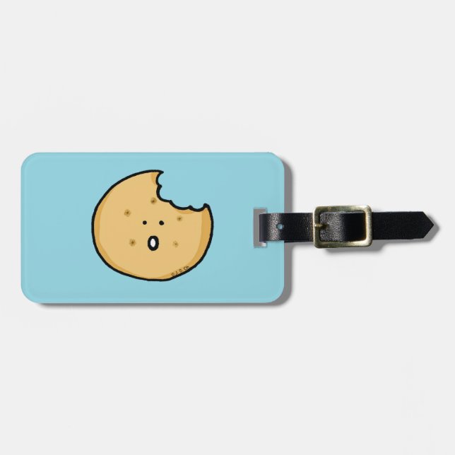Etiqueta De Bagagem Cartoon Engraçado com Bite (Frente Horizontal)
