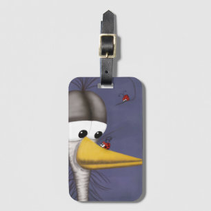 Etiqueta De Bagagem Cartoon Engraçado Egret