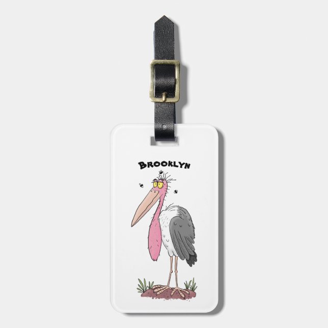 Etiqueta De Bagagem Cartoon engraçado marabou (Frente Vertical)