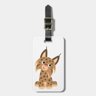 Etiqueta De Bagagem Cartoon Gelado com lágrima do Lynx