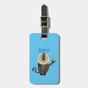 Etiqueta De Bagagem Cartoon macaco macaco-cauda-leão engraçado