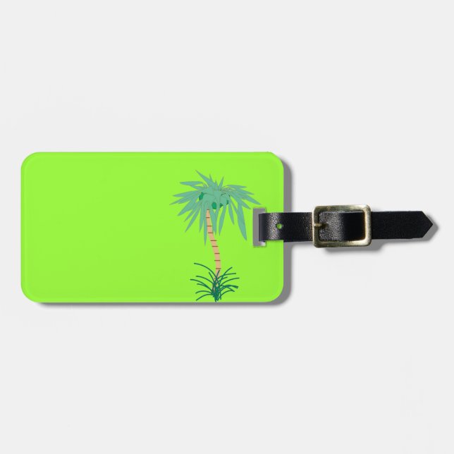 Etiqueta De Bagagem Cartoon Palm Tree (Frente Horizontal)