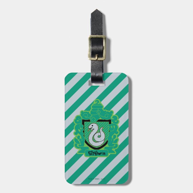 Etiqueta De Bagagem Cartoon Slytherin Crest (Frente Vertical)