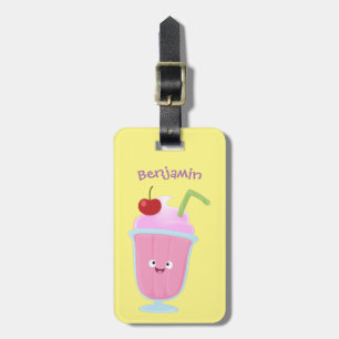 Etiqueta De Bagagem Cartoon sundae de sorvete de morango